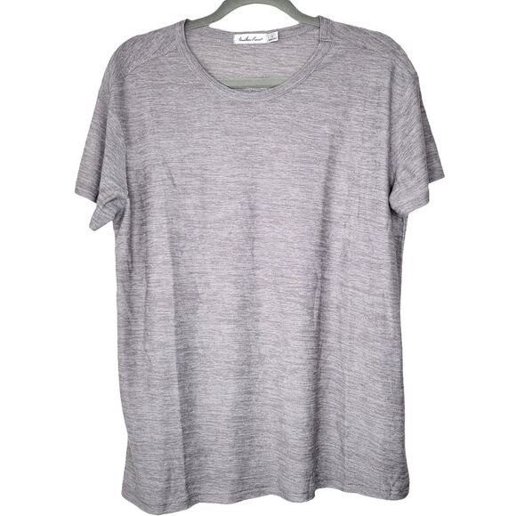 Another Love Heathered Gray Short Sleeve Crew Neck Tee Women Sz L - Picture 1 of 6